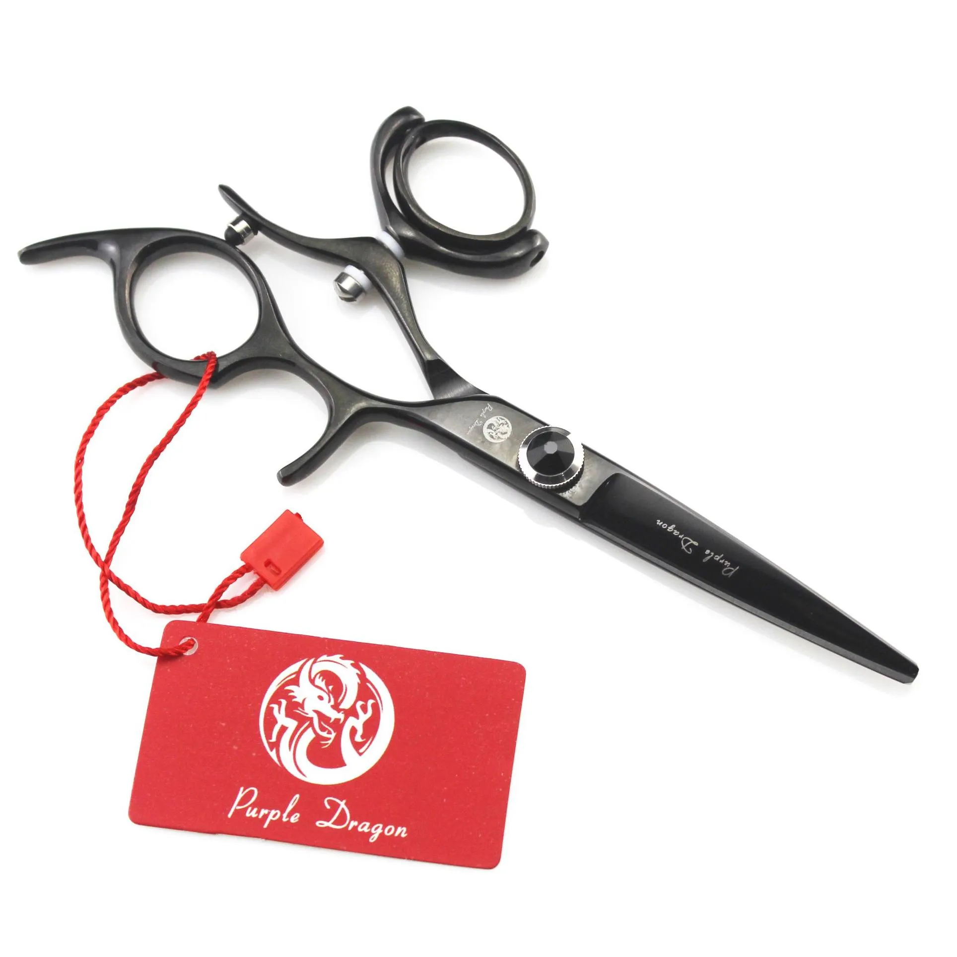 603 55039039 Brand Purple Dragon TOP GRADE Hairdressing Scissors JP 440C 360 Degree Rotation Barbers Cutting Scissors Hair3120720