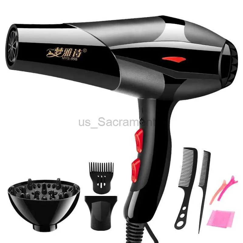 Hårtorkar 2023 Hot Selling Professional Healt Torktor Kraftfull 1250W Högeffekt Cold and Hot Air Silent Healt Torkar Barber Salong Modelling Tool 240329