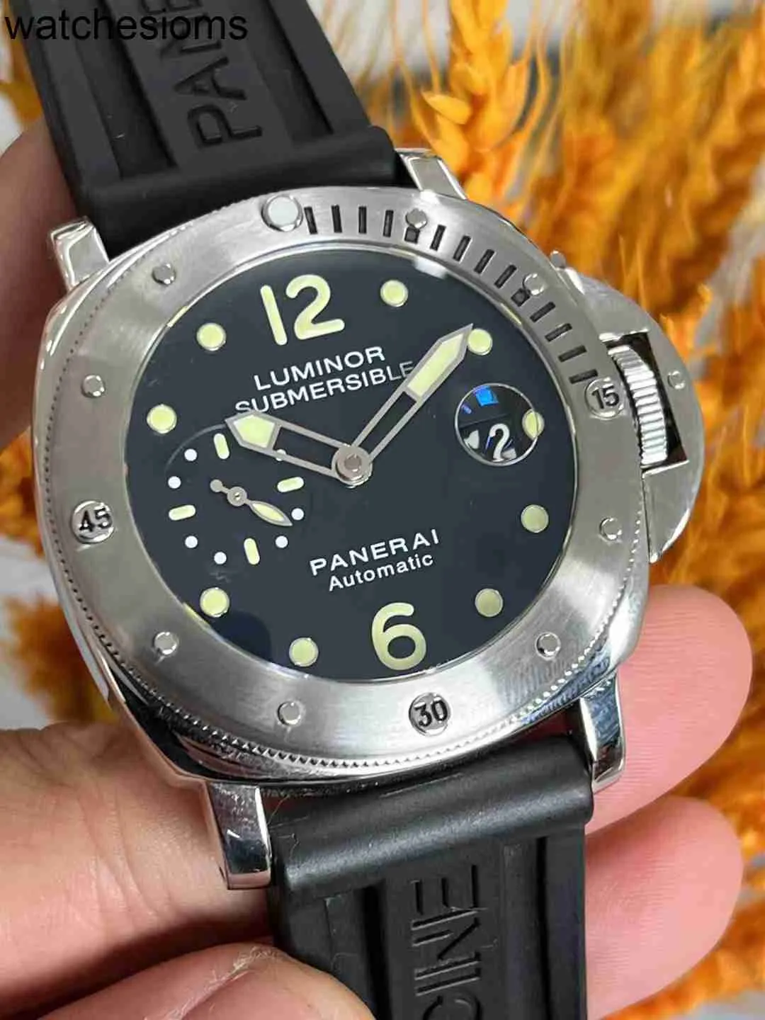 豪華な腕時計は、デザイナーパンラスを監視していますハイルミノパム00024オートマチックメカニカルメンズ44mmフルステンレス防水高品質