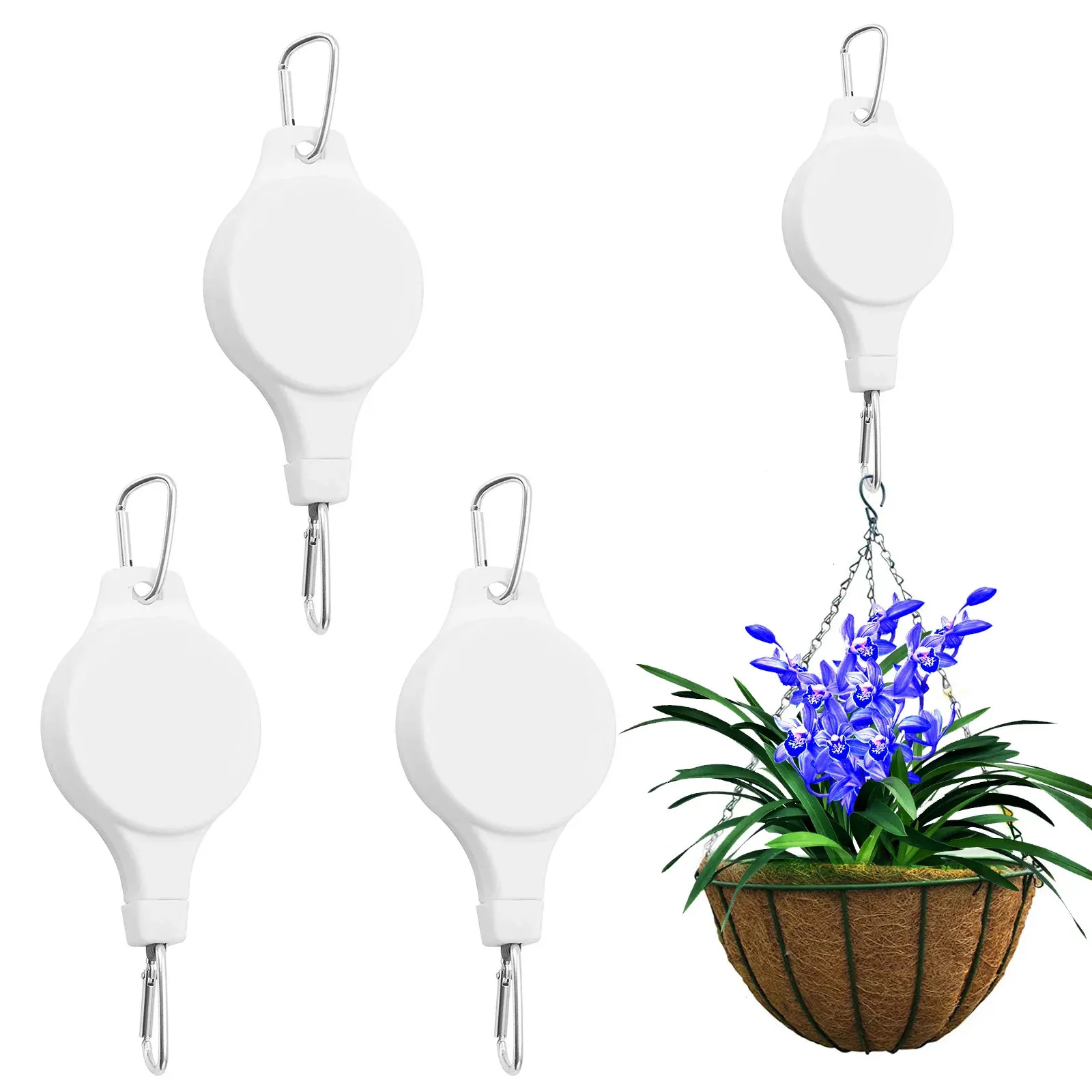 2345 PCS Flower Basket Hook Telescopic Hanging Plant Puls 83354 Inch 18 kg för hemträdgårdsdekoration 240318