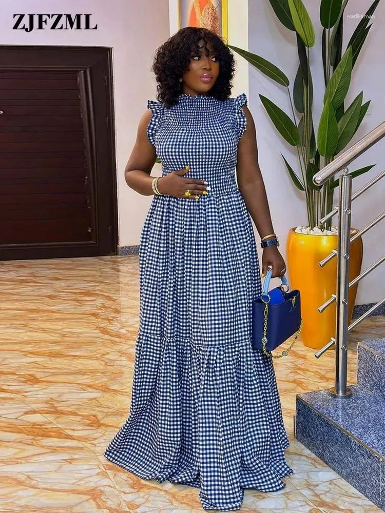 Blue and white fit and flare dress hot sale