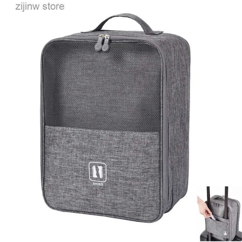 Other Home Storage Organization 1 grau schwarz und blau tragbare Reiseschuhtasche wasserdichte Aufbewahrungstasche modische Gepäckaufbewahrungstasche Y240329