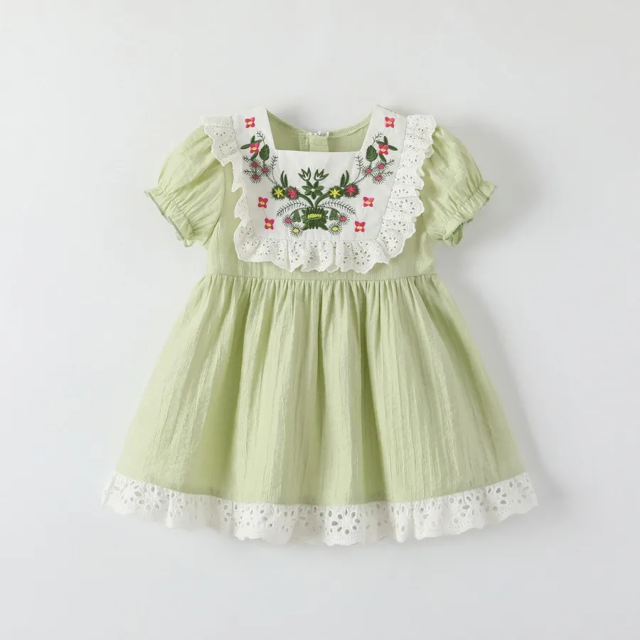 barn baby flickor klänning sommargröna kläder småbarn kläder baby barnflickor lila rosa sommarklänning j86b#