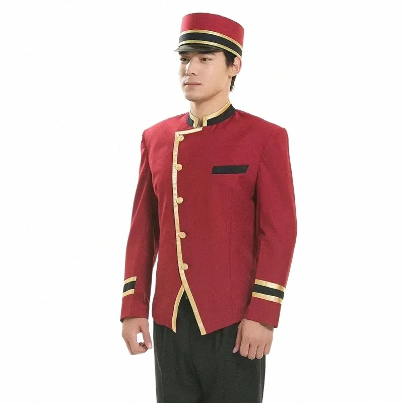 hotel recepcionista hotel garçom roupas vermelho hotel uniforme para homens recepti uniforme para homens f4ys #