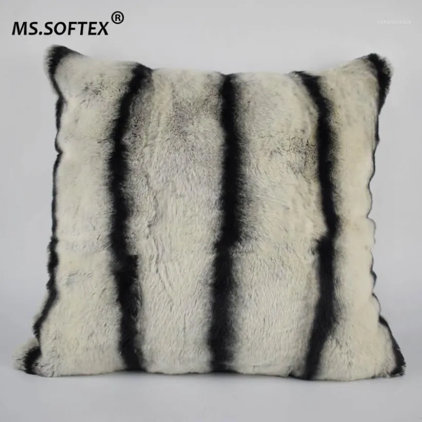 MS Softex Pelliccia di Rex Naturale Federa per cuscino Cincillà Design Vera Pelliccia Fodera per cuscino Fodera per cuscino morbida Decorazione della casa11710