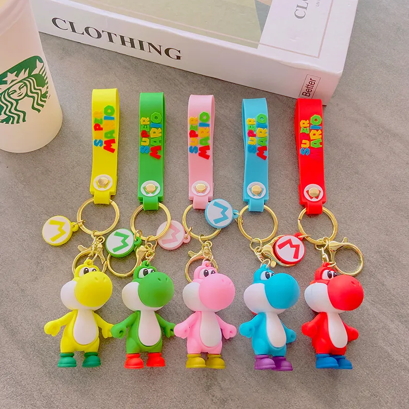 Cartoon Mary Dinosaur Keychain Female Cute and Exquisite Bag Hanging Accessories Keychain Creative Book Bag Hanging Accessories Small Gift