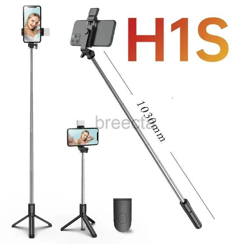 Selfie Monopiedi Selfie Stick Mini treppiede pieghevole con luce di riempimento Asta retrattile con otturatore remoto compatibile Bluetooth per Huawei IPhone 24329