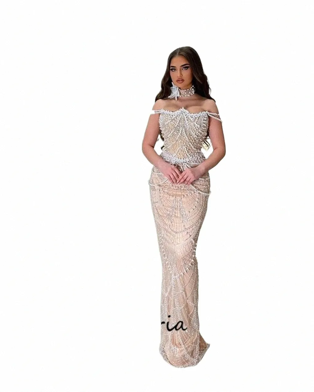 Sirène Celebrity Dres Pleine Perles Cristaux Lg Soirée Dr Pour Les Mariages Fête Caftans Cocktail Dr Robes De Gala J1pr #