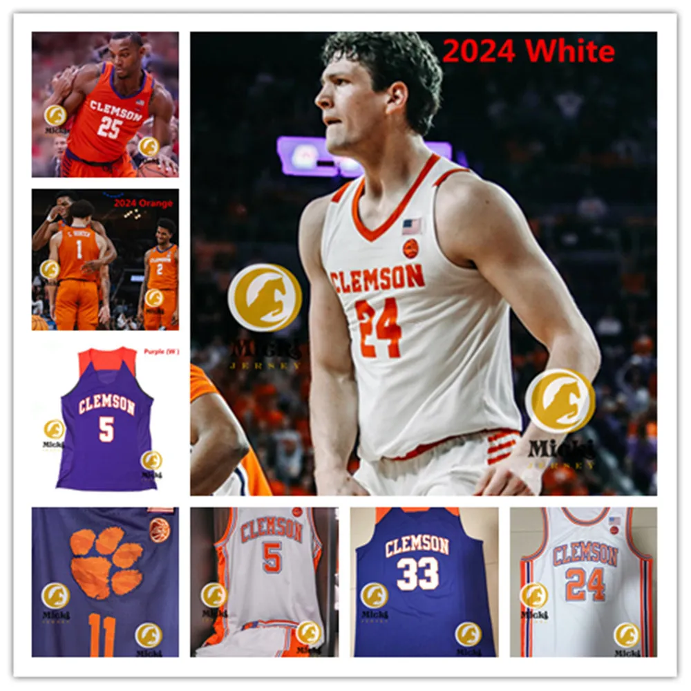 Jake Heidbreder Jack Clark Clemson Tigers Basketball Jersey Josh Beadle 11 Joseph Girard III 13 Andrew Latiff 33 Bas Leyte Custom Stitched Clemson Jerseys