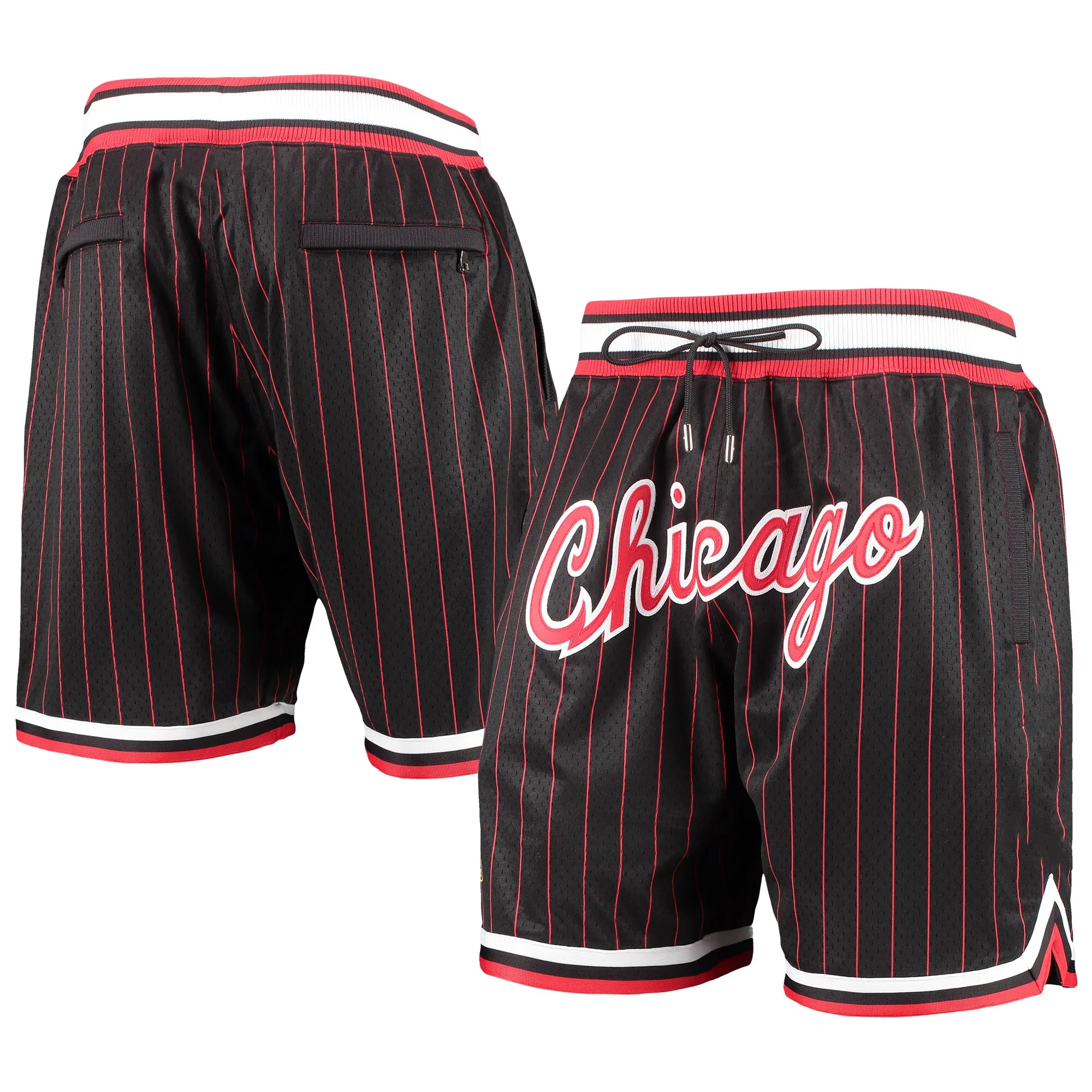 Mens Womens'Chicago'Bulls'Black Authentic shorts Basketball shorts 23