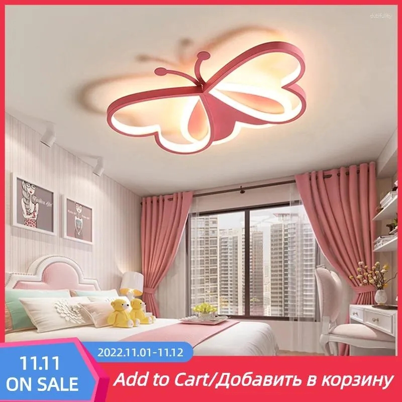 Ceiling Lights Kid's Room Butterfly Chandeliers Lamp Decor For Girl Boy Child Children's Living Bedroom Decoration Hanging