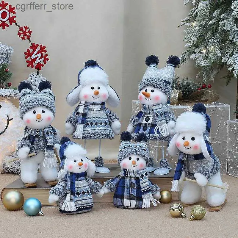 Gefüllte Plüschtiere 20-33 cm niedliche Schneemann-Plüsch-Dekorationen Weihnachten Baumwolle gefüllt