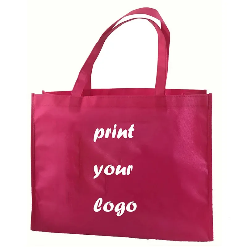 500pcs Custom bags Shopping bags with High quality Non woven shopping bags print custom size any color 240322