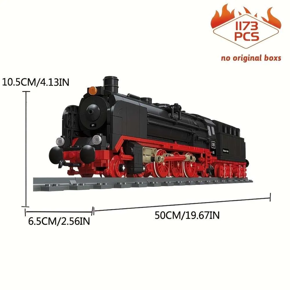 1173 peças 59004 br01 locomotiva trem a vapor tijolos expressos, modelo técnico blocos de construção brinquedos presentes