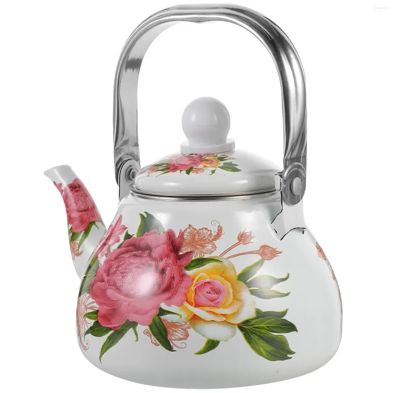 Ensemble de vaisselle en émail toapot toveetop teakettle eau pour café émaillé rétro vous pouvez petit