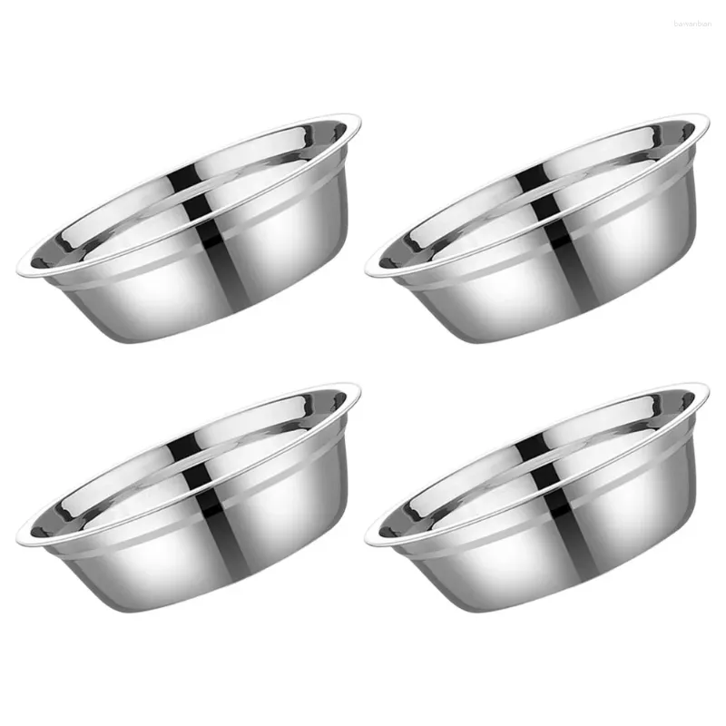 Bols 4 pcs bassin de vaisselle en acier inoxydable bol de soupe grand mélange rond préparation cuisine étudiant