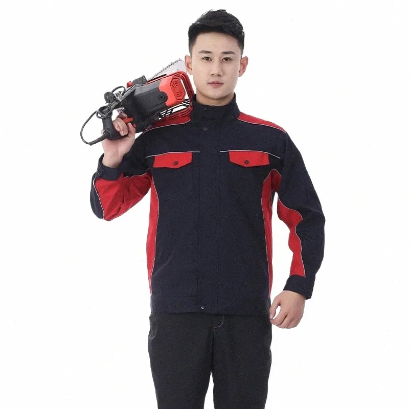 spring Worker Clothing Set Wear Resistant Factory Workshop Working Uniform Fi Workwear Welding Suit Auto Repairmen Coverall K4Ba#