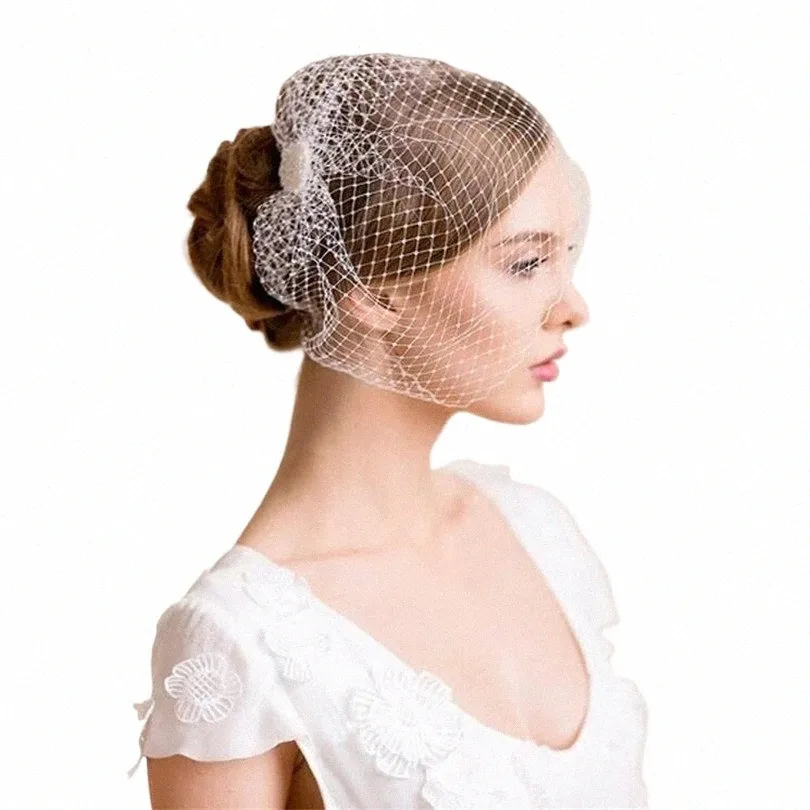 Bridal Birdcage Veil Wedding Party Head Dr Elegant Face Wedding Veil For Woman Blusher Veils Fascinators Hair Accesories 35Zr#