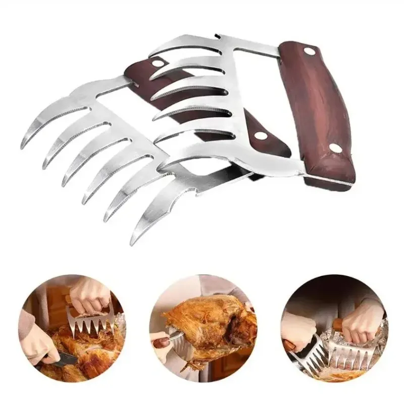 1 st Bear Claws Barbecue Fork Pull Shred Pork Shredde Manual Meat Clamp Roasting Fork Kitchen Tool BBQ Tillbehör Gratis frakt