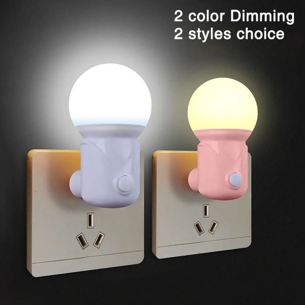 Nuovo LED plug-in portatile a 2 colori per allattamento per bambini, camera da letto, corridoio, presa per luci, luce notturna a risparmio energetico