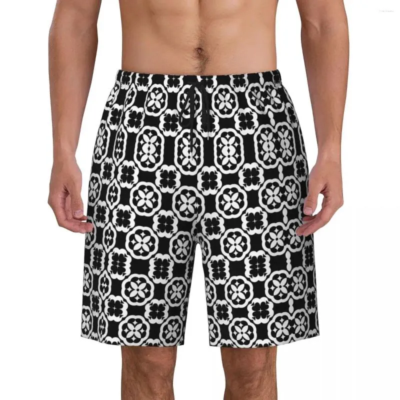 Mäns shorts abstrakt geometrisk blomma k-kate board sommar s-spader klassiska korta byxor manlig sport surf snabba strandstammar