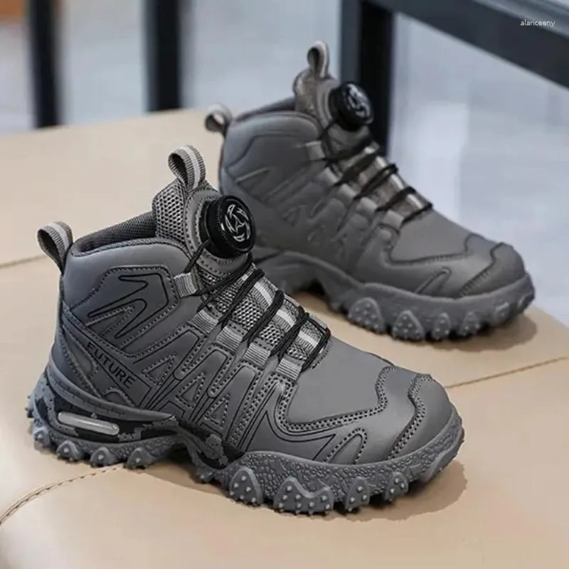 Casual Shoes 2024 Boys Outdoor Field Training Kids Boots Trendy All-match Wear-resistant Round Head Breathable
