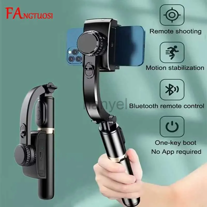 Selfie Monopods FANGTUOSI Mobiele videostabilisator Bluetooth selfie stick statief Gimbal-stabilisator voor smartphone Live verticale opnamebeugel 24329