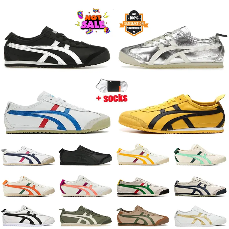 2024 Moda Onitsukass Designer Buty Casual Tiger Mexico 66 Women Mens Marka Trenery Białe niebieskie czerwone srebrne tygrysy tygrysy vintage skórzane trampki sportu na płótnie