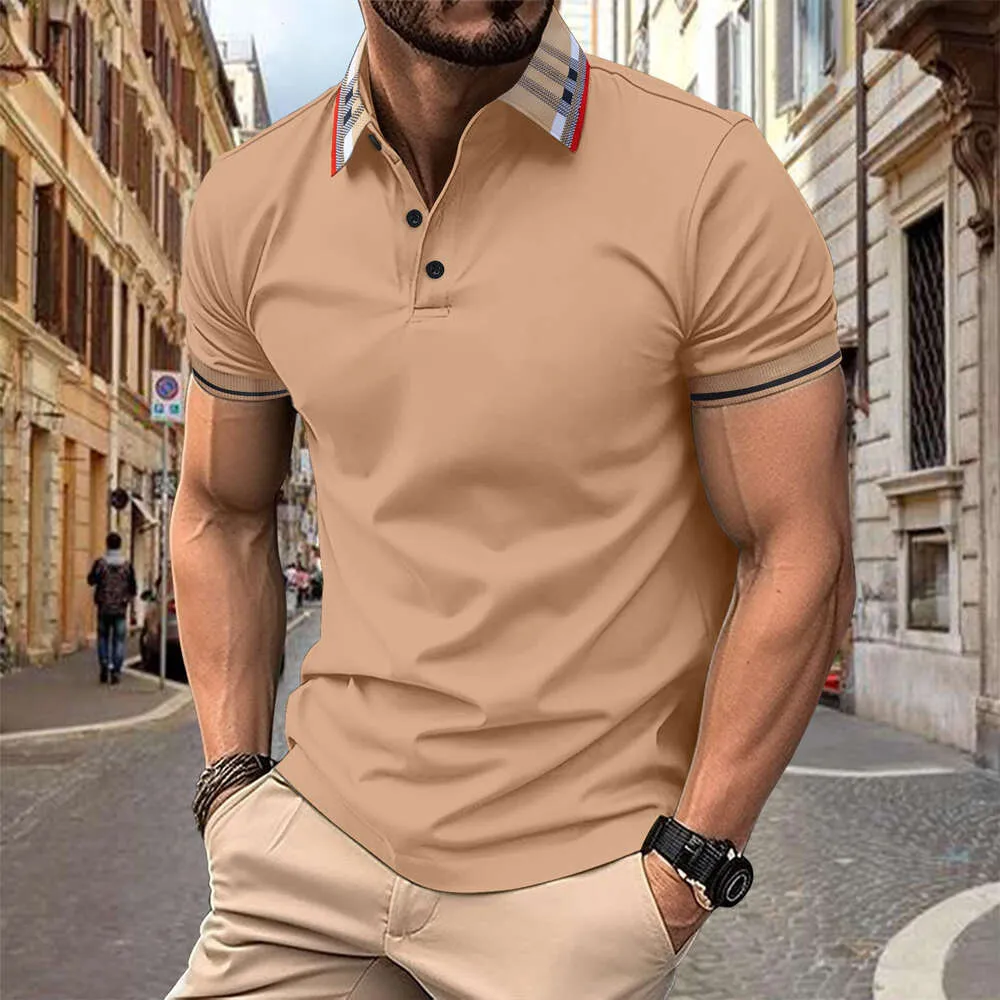 Letnia nowa mody koszula polo, letnia oddychająca klapa krótkoczestronna masy męska top koszulki męskiej