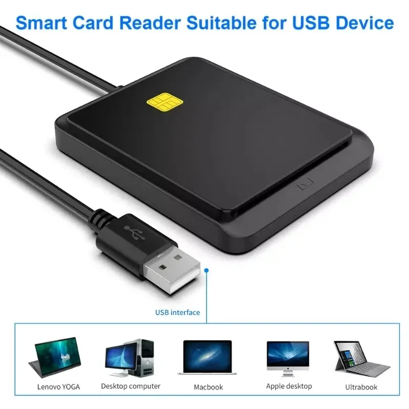 ホットセールUSB 2.0 IDバンク用スマートカードリーダーメモリWindows XP用のWindows 7/8/8.1/10用のクロナーコネクタアダプター