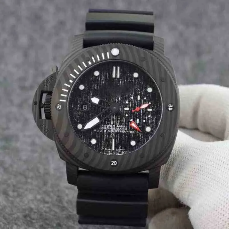 Luxe Horloge Horloges Klassiek p Automatisch uurwerk 47mm Carbotech Linksom Zwart Rubberen Band Duiken Heren Watchespaner Xgm8