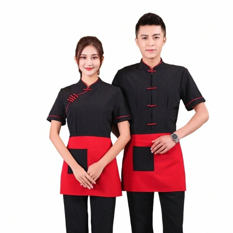 2024 Gratis Schip Werkkleding Retro Hotel Ober Uniform Chinese Traditial Restaurant Werkkleding Goedkope Theehuis Uniformen Q9sF #