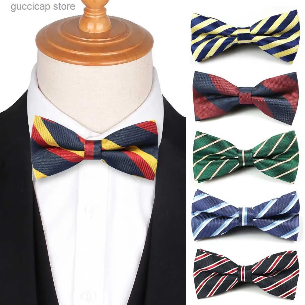 Bow Ties Striped Bow Tie للرجال نساء بدلات كلاسيكية bowtie للحفلات حفل زفاف للبالغين رجال القوس cravats قابلة للتعديل الأولاد التعادل القوس y240329