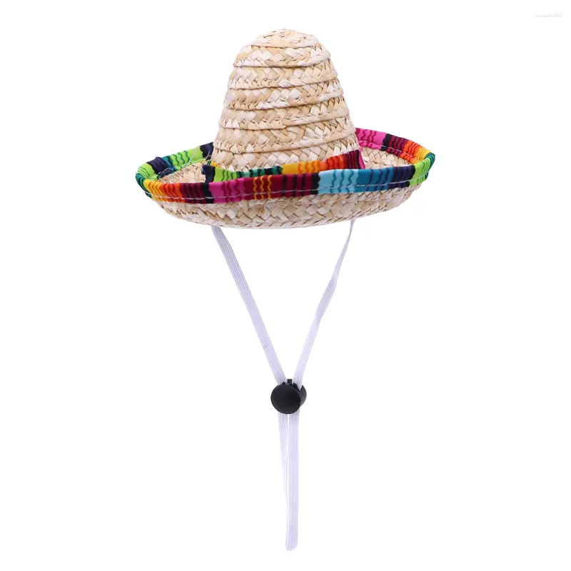 Hundkläder sombrero hatt- Stylish hatt med justerbar rem- lätt att fixa kostym mexikansk festprydnad