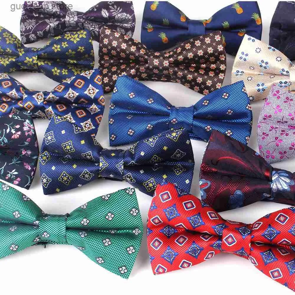 Bow Ties Fashion Paisley Bow Tie For Men Women Classic Floral Bowtie For Party Wedding Bowknot Adult Mens Bowties Cravats Red Tie Y240329