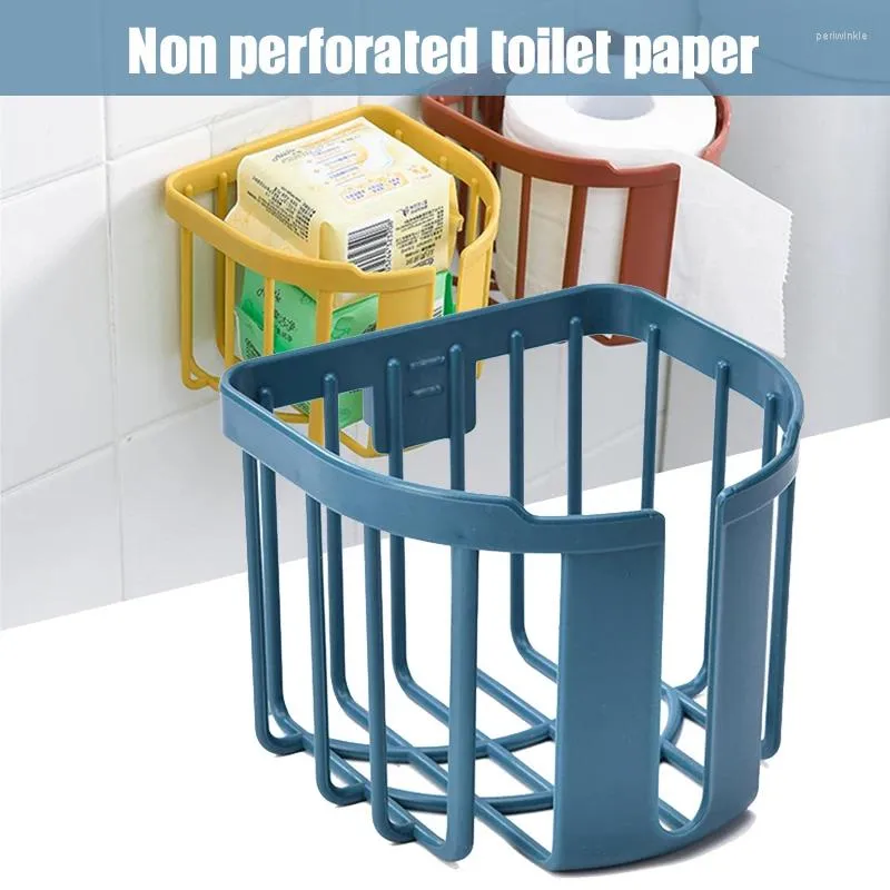 Storage Bottles Wall Mounted Toilet Paper Holder Self Adhesive Tissue For Bathrooom