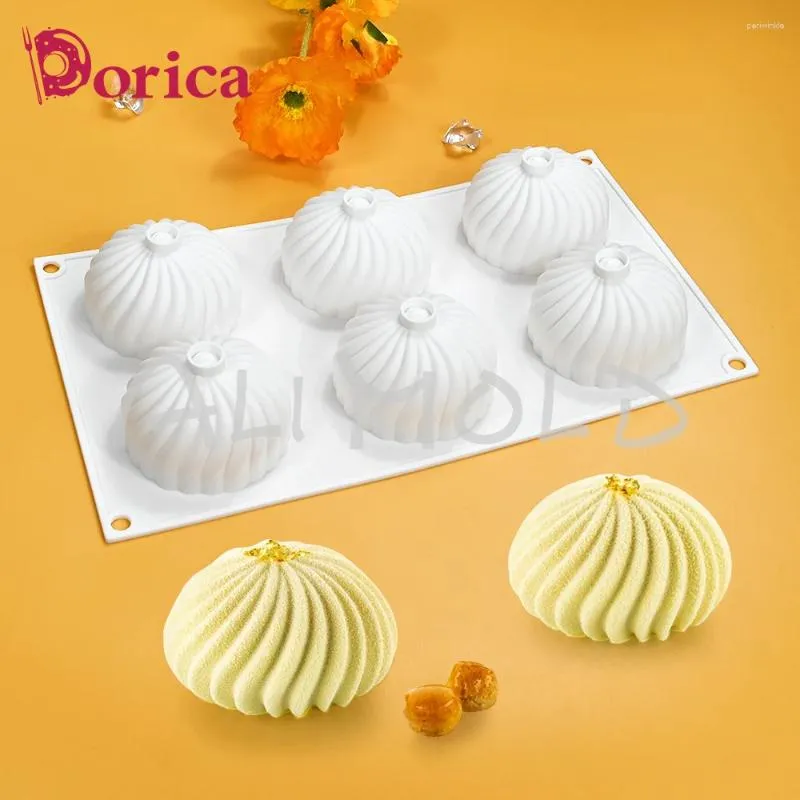 Bakvormen Dorica Spiraal Crème Mousse Cakevorm Chocolade Jelly Pudding Gebak Siliconen Mal Food Grade Gereedschap Keuken Accessoires