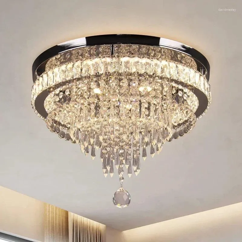 Ceiling Lights Round Crystal Atmosphere Dining /Living Room Bedroom Study Lamp Lamps