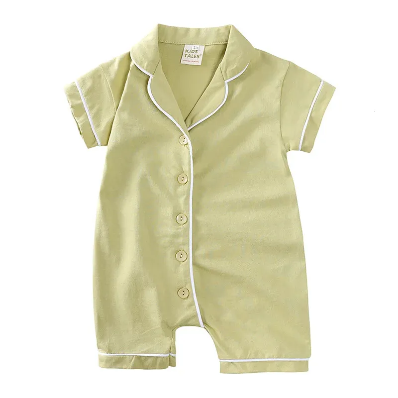 Pyjamas bébé vêtements de nuit d'été pour filles Costume garçon coton combinaison à manches courtes body pour bébé s 6 18 à 24 mois 240323