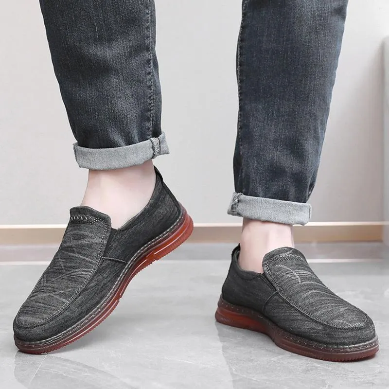 Casual Schuhe Slip On Stricken Socke Turnschuhe Männer Frühling Sommer Flachen Boden Dicke Sohle Nicht Feste Leinwand Vulkanisiert