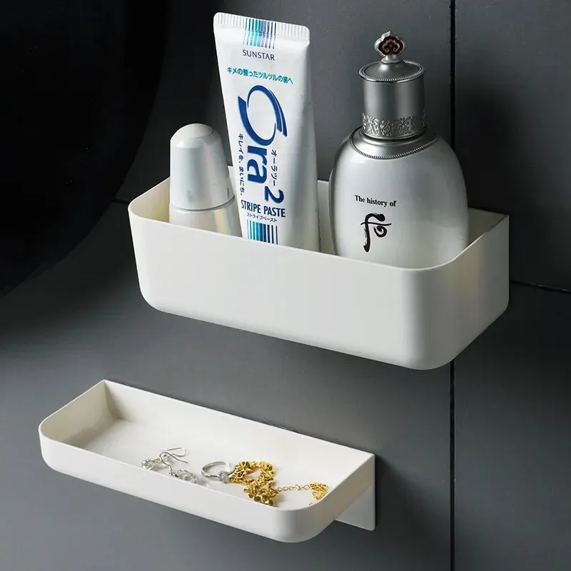 Etagère de salle de bain étagères murales étagère en plastique blanc étagère d'angle de salle de bain mural blanc Simple support de rangement pour cuisine