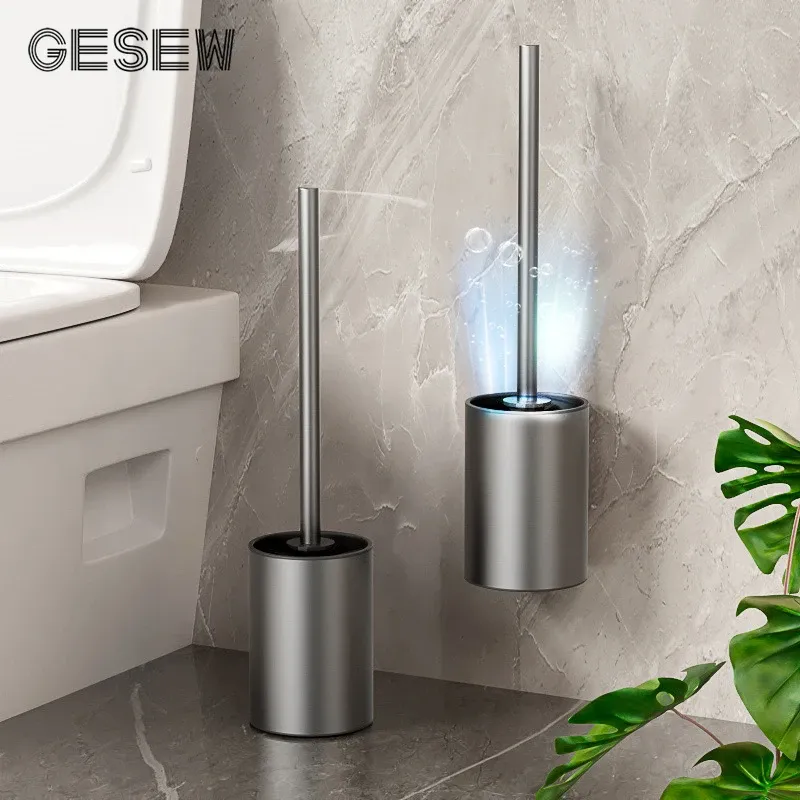 Cepillos GESEW, cepillo de baño de acero inoxidable, cepillo de limpieza para inodoro, herramientas de limpieza para colgar en la pared, accesorios de baño