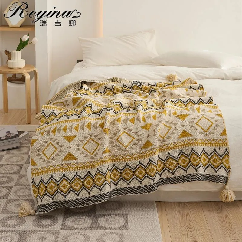 Couvertures REGINA Marque Ethnique Design Bohème Couverture Printemps Pique-Nique Camping Doux Chaud Wrap Décor À La Maison Salon Chambre