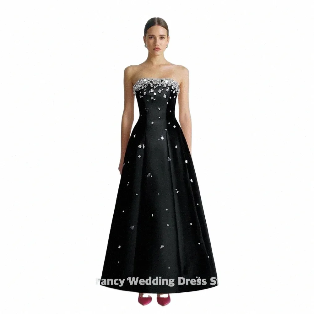 Необычные Роскошные Дубайские черные вечерние платья с бисером Dr для женщин 2024 Элегантные розовые арабские вечерние платья для свадьбы, дня рождения v8oW #