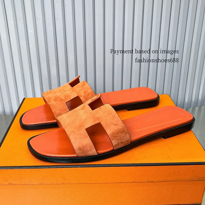 orange fashionabla högkänsla strandskor alla matcher reseskor sommar nya tofflor kvinnor skor bär flip-flops läder låg klack platta slumpmässiga sandaler storlekar 35-42 +låda