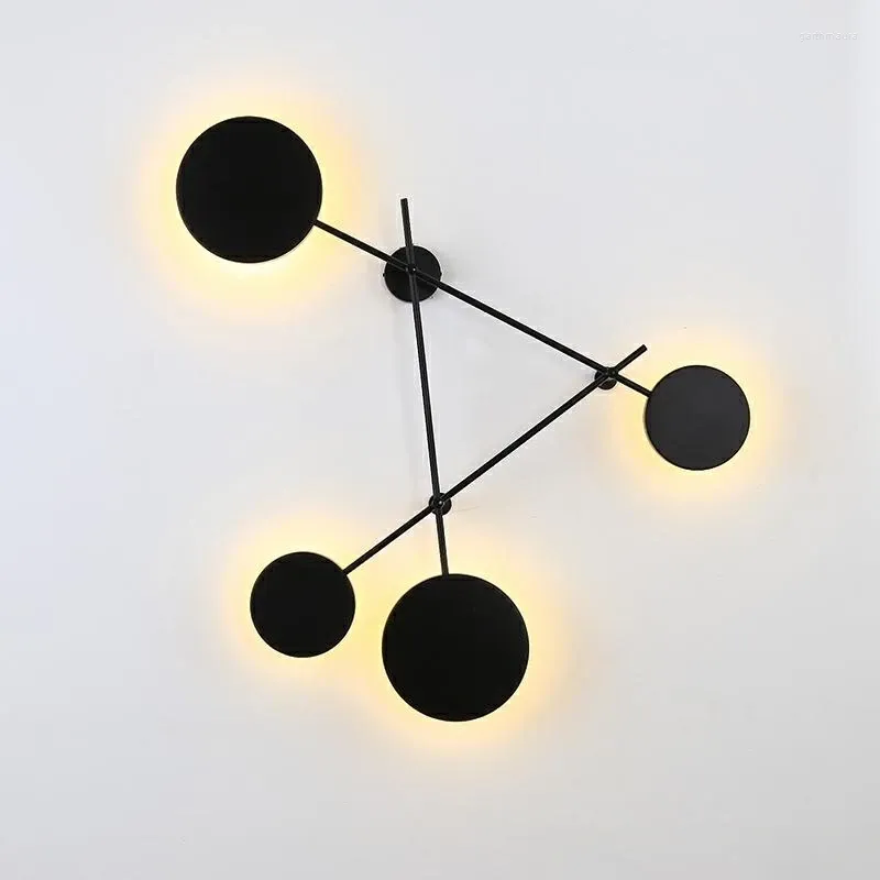 Wall Lamps Nordic Iron Geometric Lamp Living Room Decoration Round Modern Simple Bedroom Bedside Led Designer