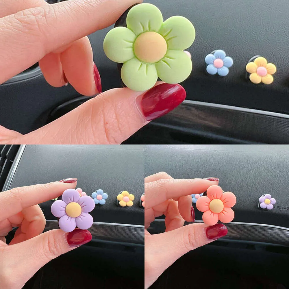Uppgradera 1/2st blommor aromaterapi bil luftuttag dekoration parfym clip luft friskare färgglada flora dekor auto tillbehör