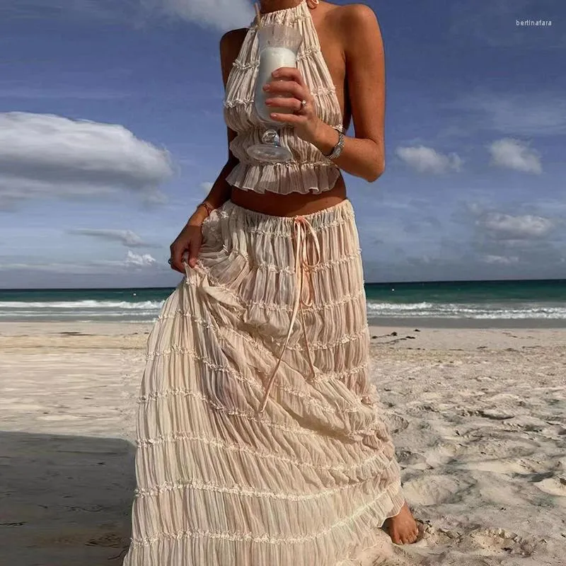 Boho lace up skirt 2025