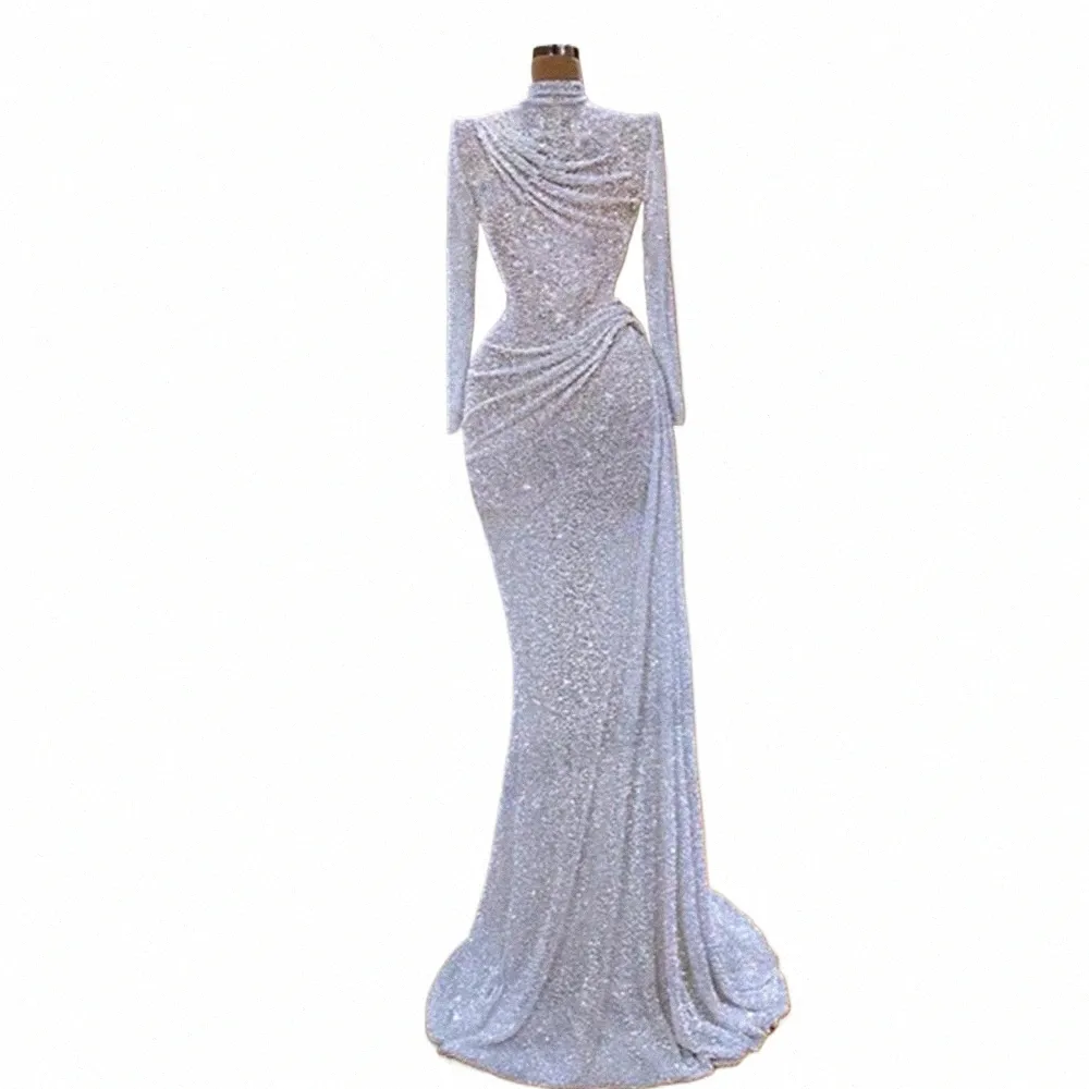 pretty Sparkling Lg Sleeved Luxurious Fascinating Women Evening Lg Formal Party Wedding Guest Ceremy Elegant Gown Dres z7qw#