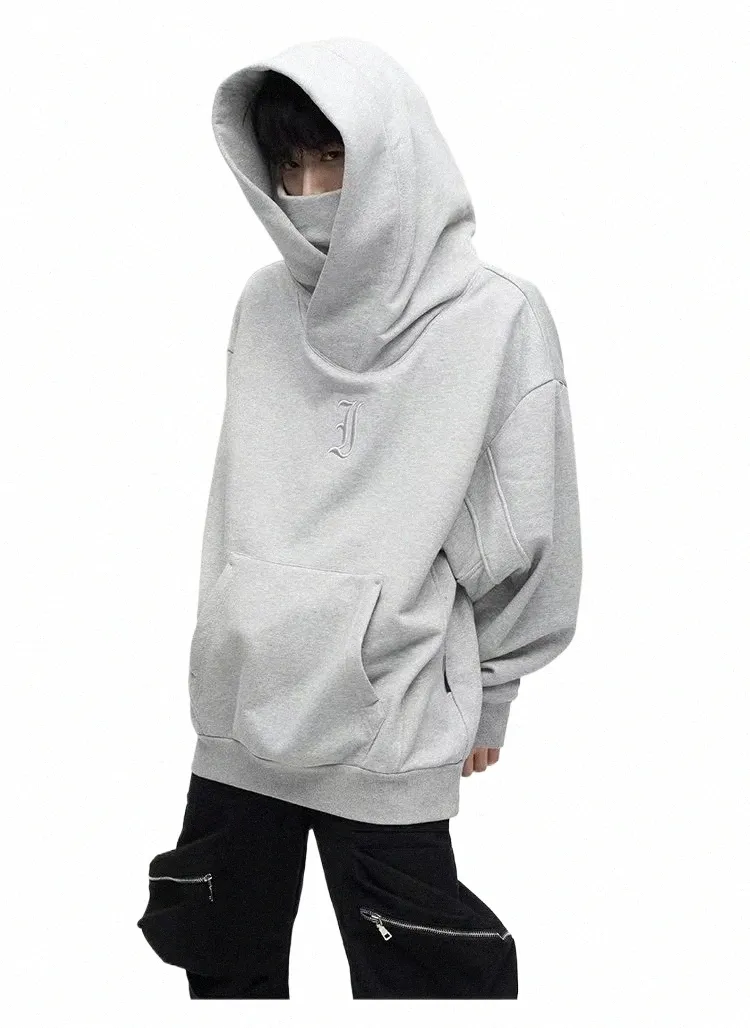 Högkvalitativ y2k hoodies turtleneck streetwear fi vinter man japan överdimensionerad kvinnlig tröja solida tröjor kakazzy hoody k9no#